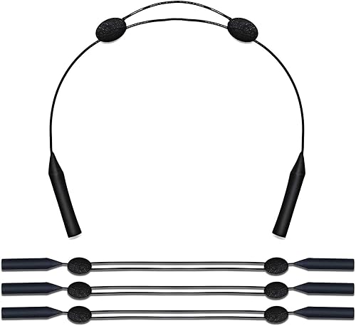 BERYLER 4 Pack Adjustable Glasses Strap, Durable Sunglass Strap, Waterproof Eyeglass Strap, Anti-Slip Glasses Holder Strap