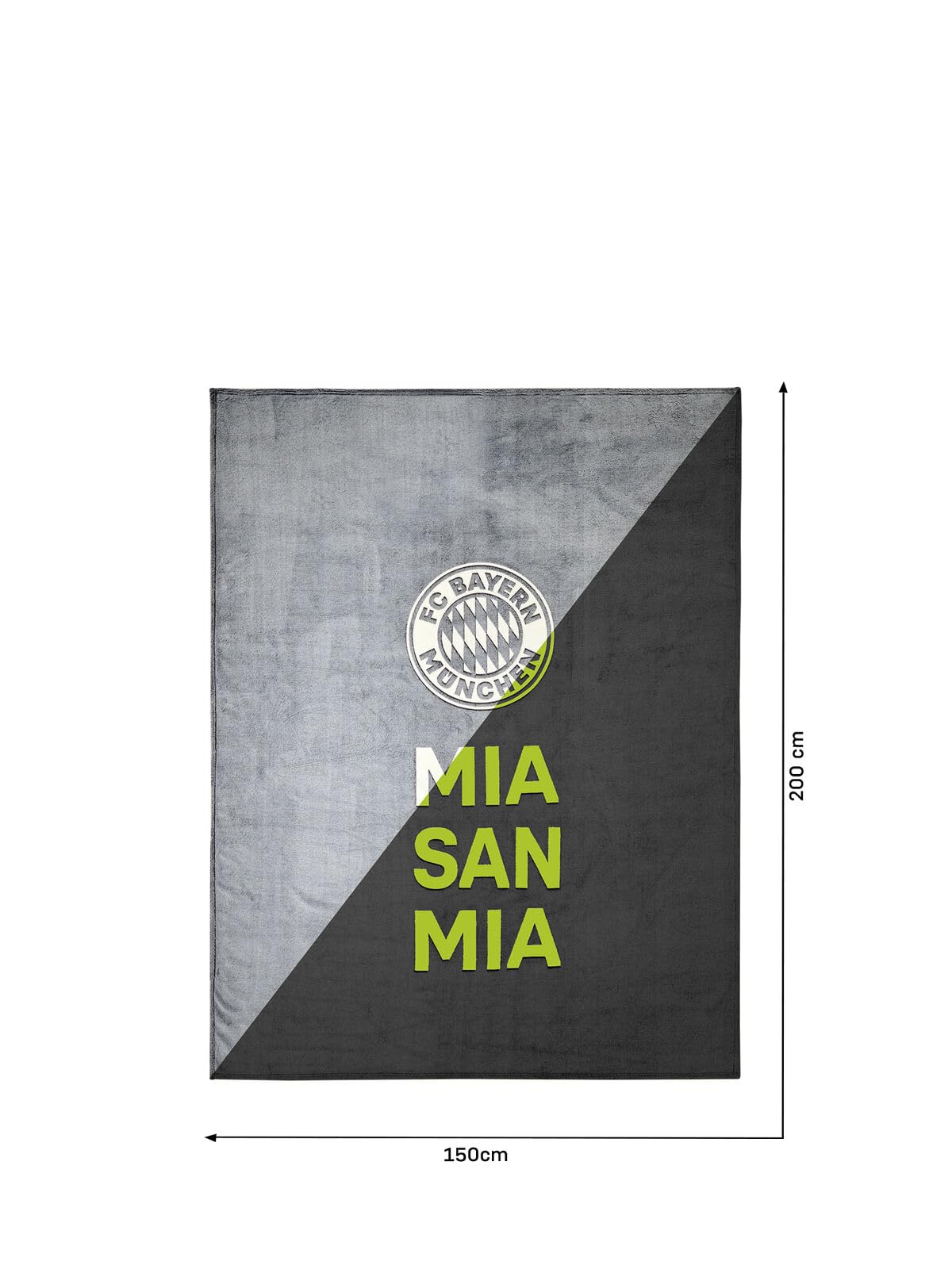 FC Bayern München Kuscheldecke | Decke | Glow in the Dark | Grau | 150 x 200 cm