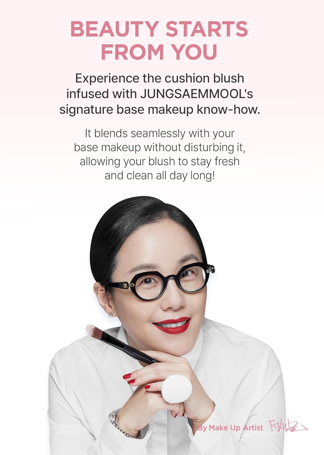 JUNG SAEM MOOL Artist Cushion Blush Blur | Matte & Soft Finish, Korean Liquid Blush for cheeks, Easy to Blend with Puff (Rosy Petal) - Image 9