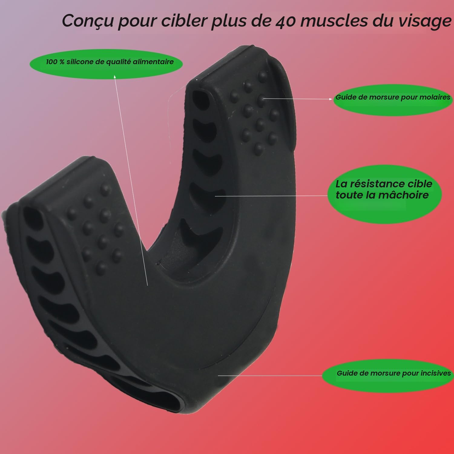 Exerciseur de mâchoire lot de 3 entraîneurs 18,1 kg 22,7 kg 27,2 kg