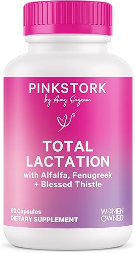 Pink Stork Total Lactation - Suplemento dietético en cápsulas de apoyo para la lactancia.