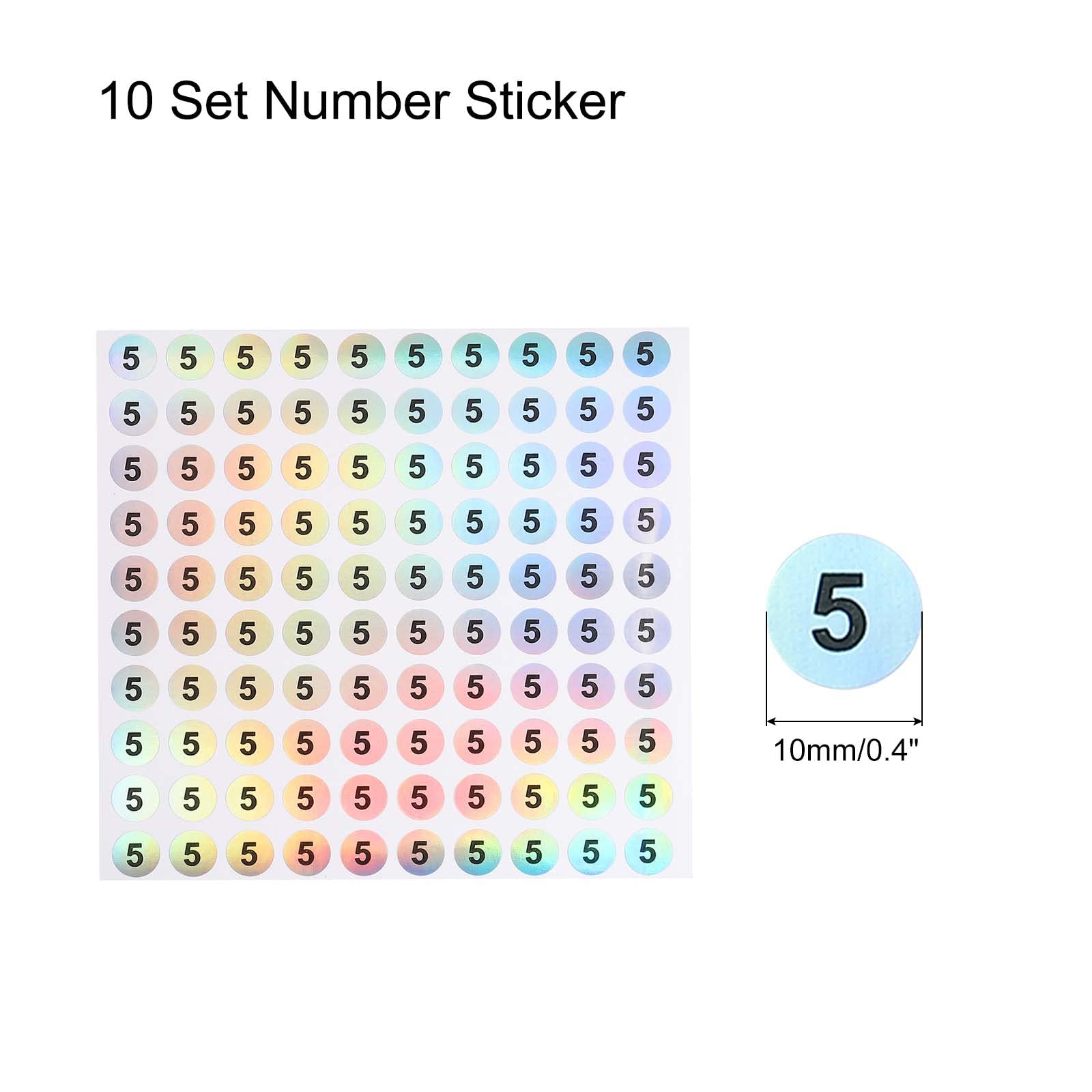 sourcing map Nummerstickers, nummer 1 tot 20, rond, cijferetiketten
