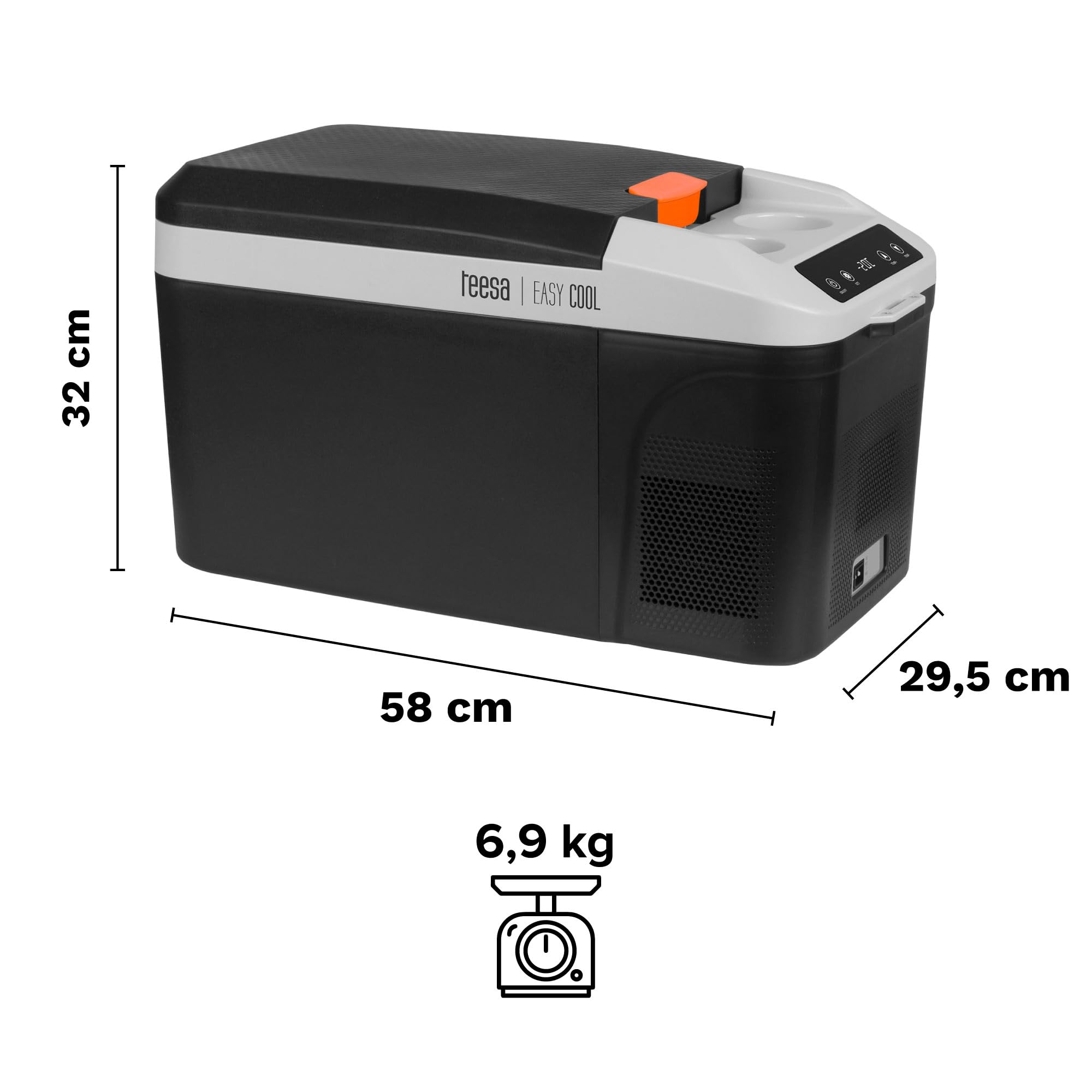 Teesa Compressore professionale da parete con funzione di congelamento ~ 22 °C, capacità 13 l, DC12/24 V AC 230 V, pannello di controllo touch a LED, TSA5008