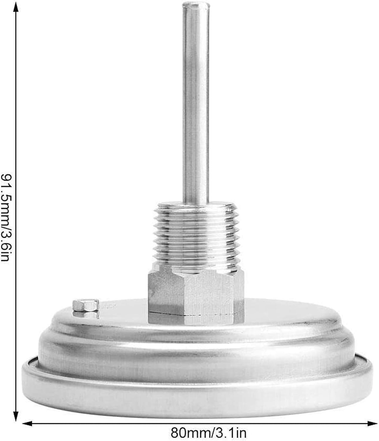 Stainless Steel Thermometer,1/2" MNPT 0~220F Bi-Metal Thermometer Kit for Homebrew Beer