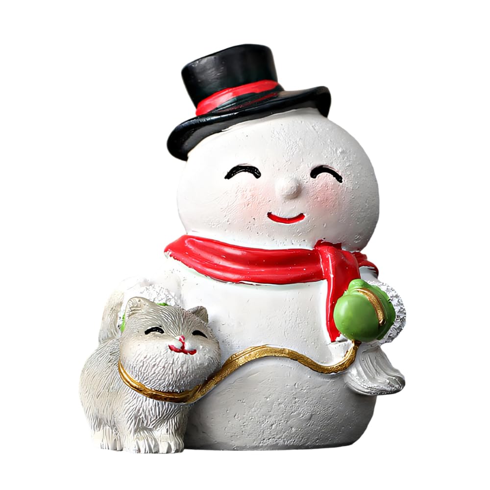MiOYOOW Christmas Miniature Figurines, Mini Xmas Style Finger Statue with Snowman Santa Claus for Home Party DIY Decor