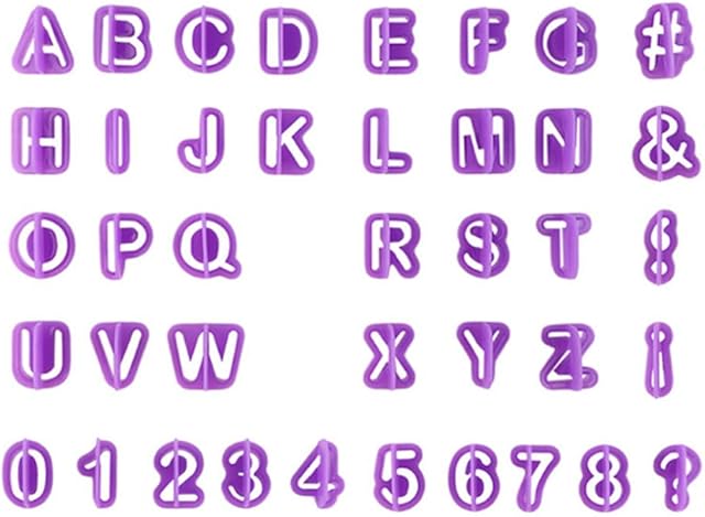 40pcs Alphabet Number Letter Cutters Fondant Sugarcraft Cookie Cutter Mould Cake Baking Decorating Tool Set
