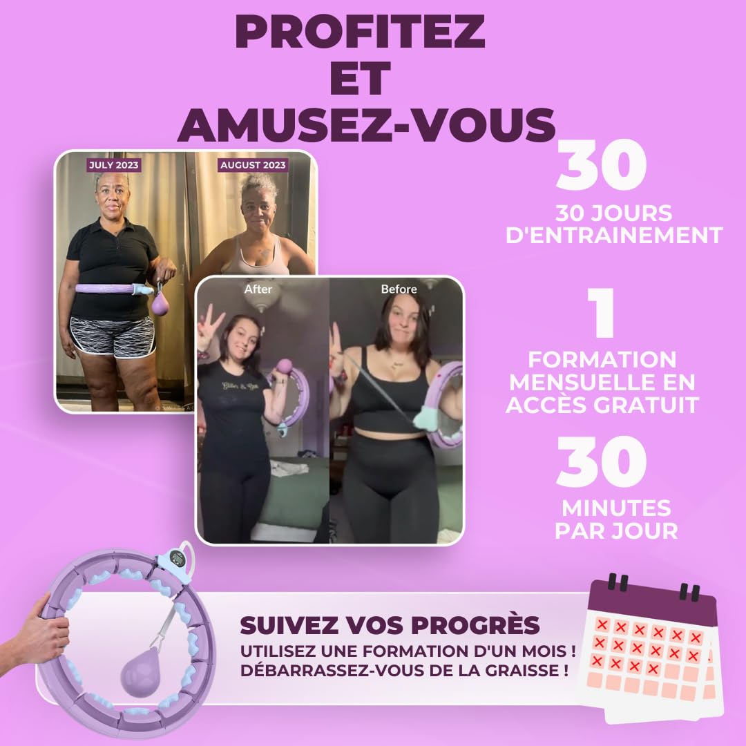 Swiss Activa+ S4.S Silent Hula Hoop – Cerceau Lesté Silencieux, Ceinture De Taille, Pour Mincir