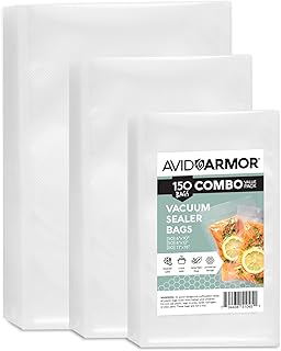 Avid Armor - Vacuum Sealer Bags, Vac Seal Bags for Food Storage, Freezing, and Sous Vide Cooking, Non-BPA Freezer Vacuum Sealer Bags, Pint, Quart, and Gallon Sizes Combo Pack, 150 Bags