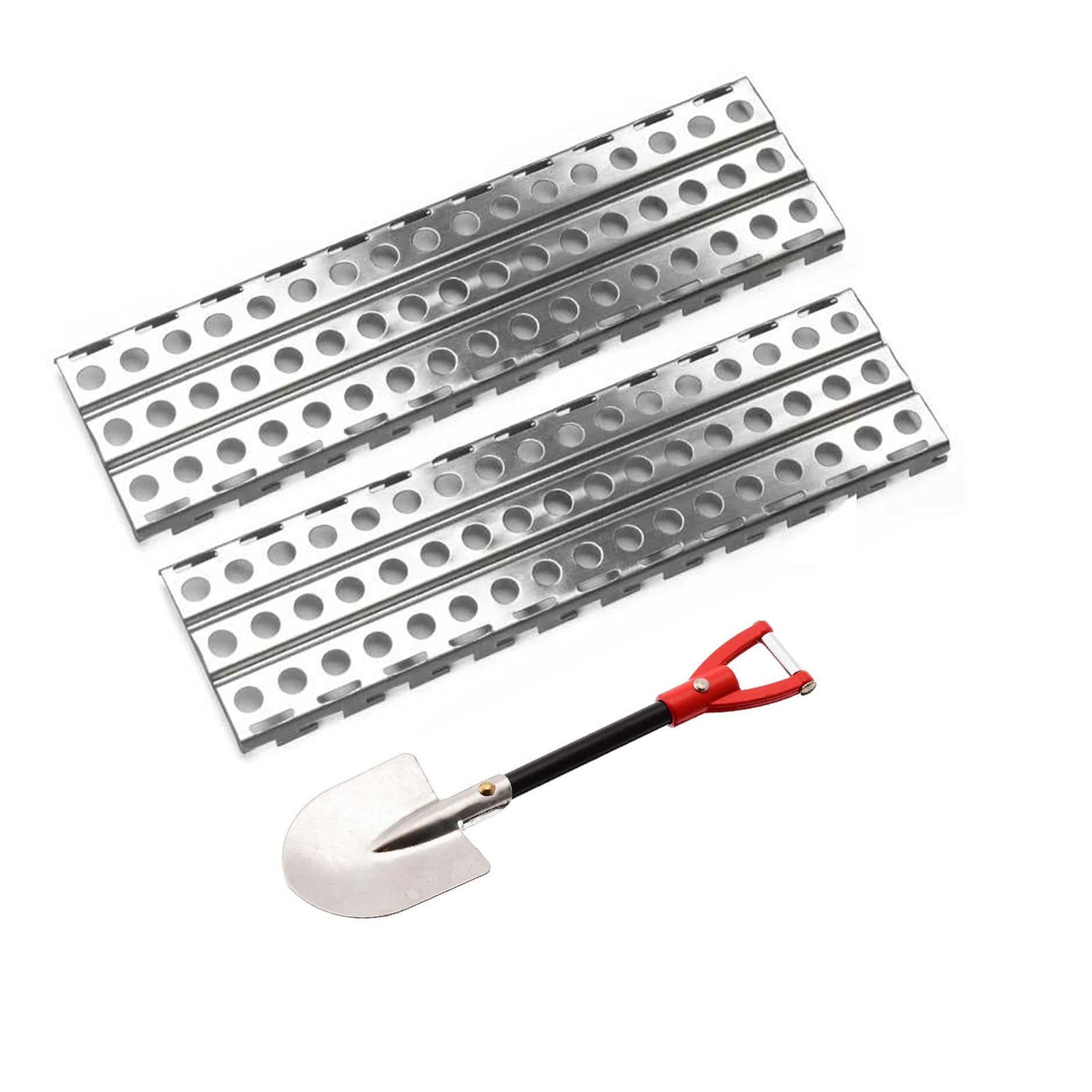 KEEDA Metal Sand Ladders and Shovel, Recovery Board for 1/10 RC Crawler Car TRX4 Defender Axial SCX10 D90 CC01 Redcat MST Scale Accessories (Red)