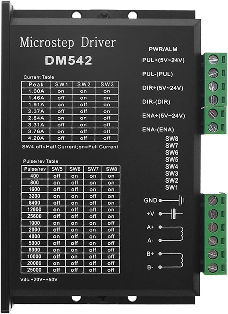REES52 CNC Digital Microstep driver DM542 Stepper Motor Controller 2-phase Digital Stepper Motor Driver 20-50V DC Max 4.2A for Nema 17, Nema 23 and Nema 34 series stepper motor, Replace M542 M542H (B0CKPSN3Y6) Amazon Price History, Amazon Price Tracker
