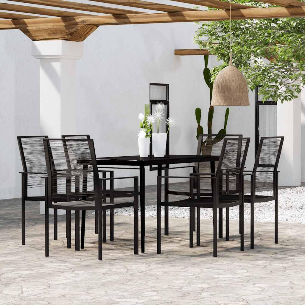 Malowana proszkowo stalowa rama szklany blat wodoodporny rattan PVC 7
