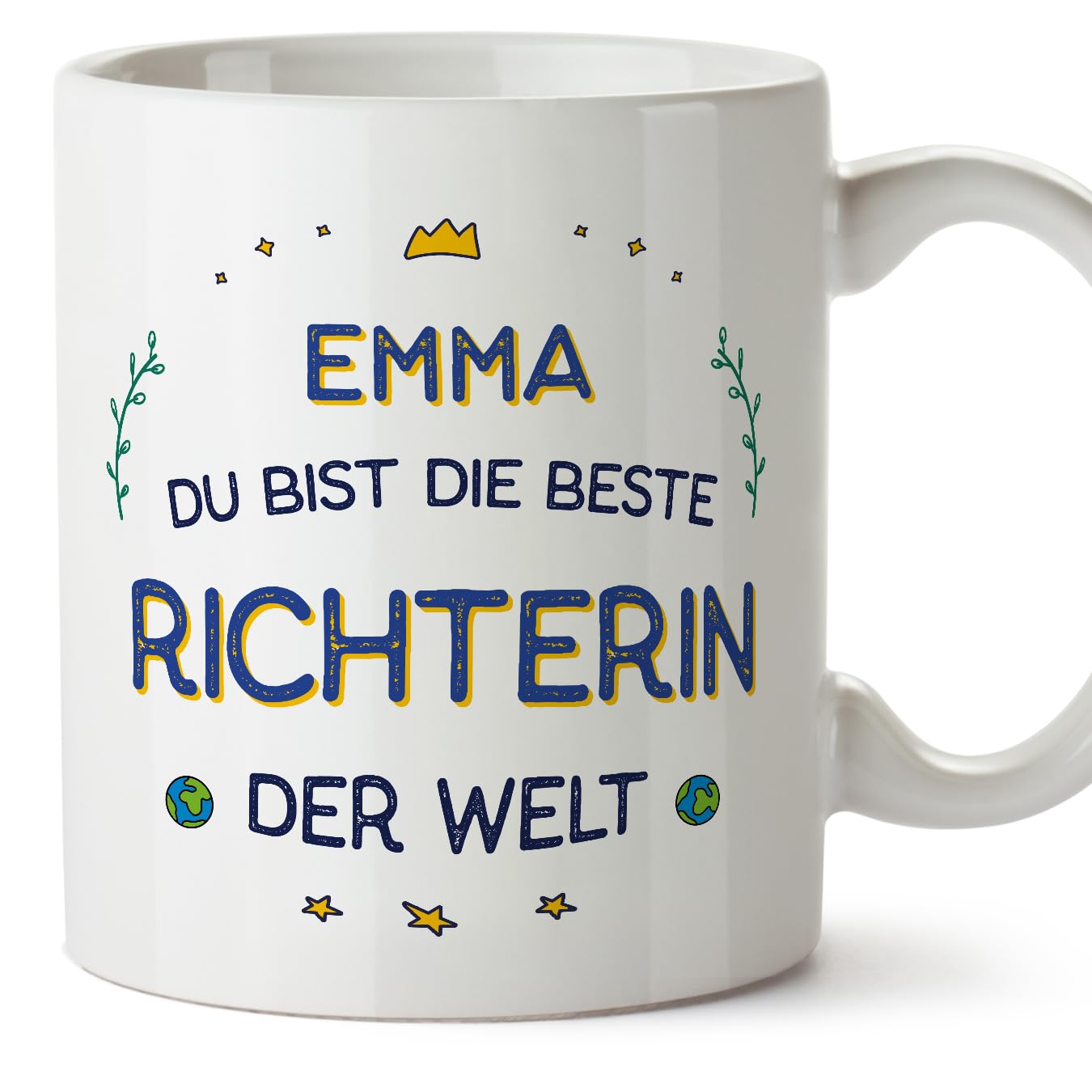 MUGFFINS Personalised Mug for Judge Woman - in German - Beste der Welt - Funny Custom Gift for Colleagues - Ceramic 11oz Mug