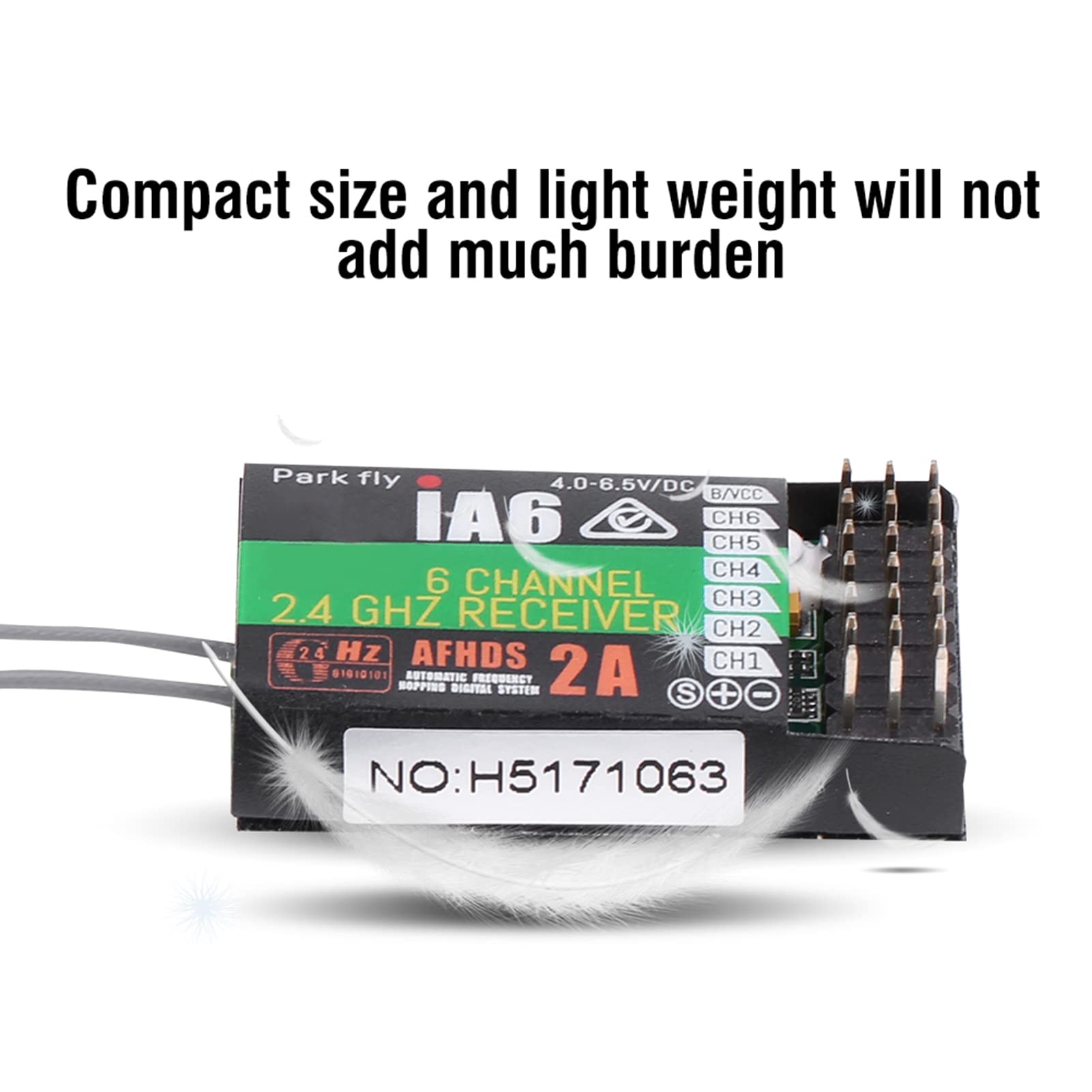 Receptor RC, Flysky FS IA6 6 Canales 2.4GHz Receptor RC Receptor de Frecuencia de Alta Sensibilidad Accesorio de Control Remoto Receptores de Radio para Radios y Piezas FS I6