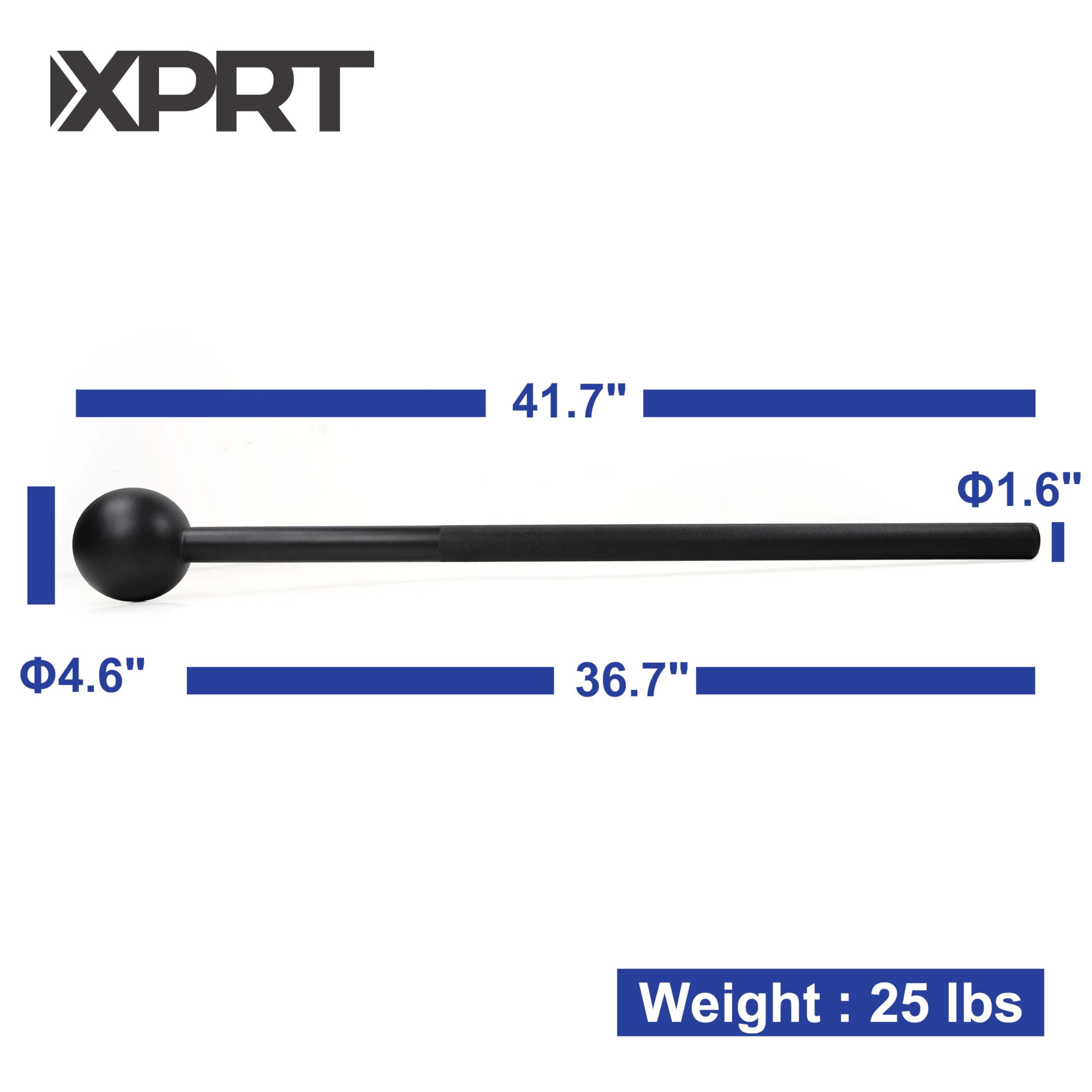 XPRT Fitness Steel Macebell for Upper Body and Core Strength Training | Conditioning and Resistance Training Tool | Heavy-Duty Steel Construction | Secure Grip Handle| Versatile Workout Equipment for Functional Fitness and Muscle Development (F - 25 LB)