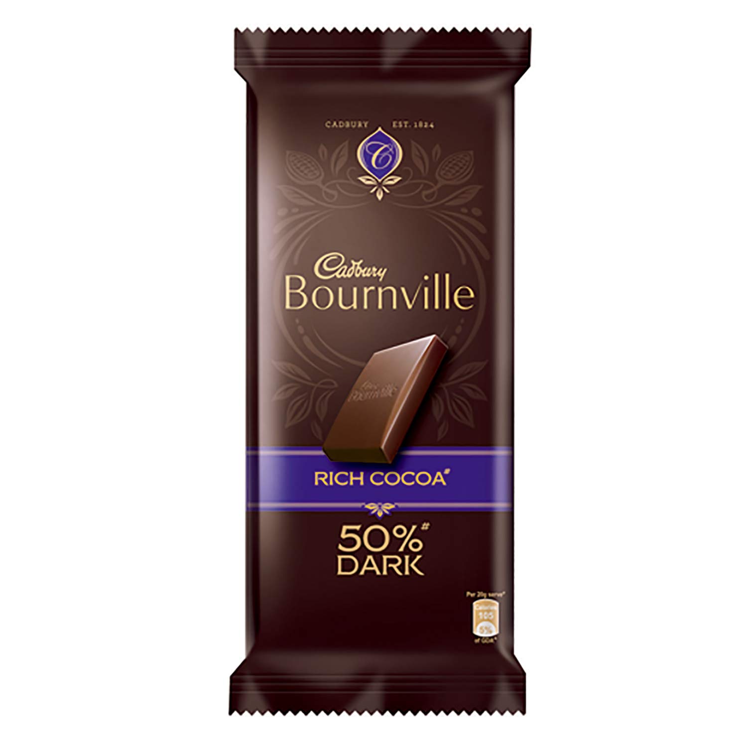 Cadbury Bournville Rich Cocoa Dark Chocolate Bar, 80 gm (Pack of 5) - India