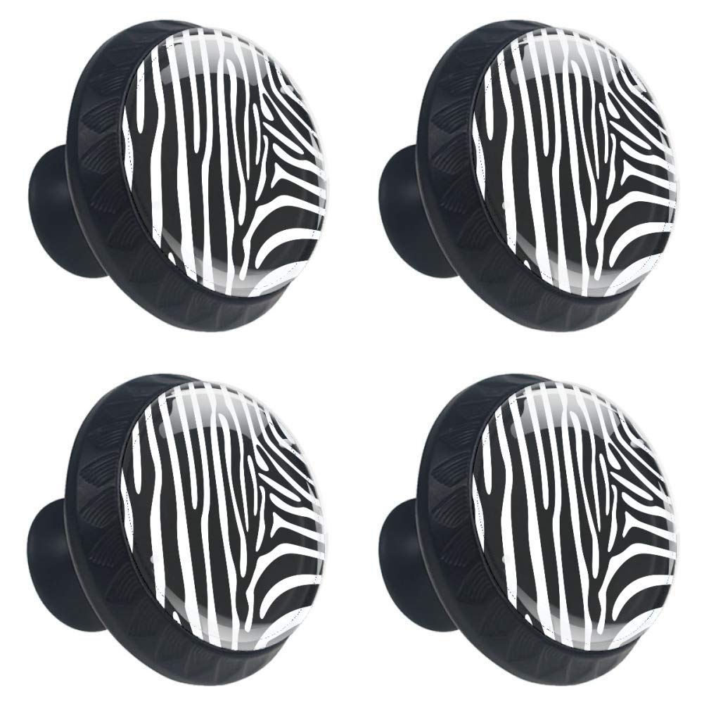 Animal Zebra Print Cabinet Dresser Drawer Knobs Glass Pull Handle for Cabinet Door Wardrobe Cupboard โ image 1