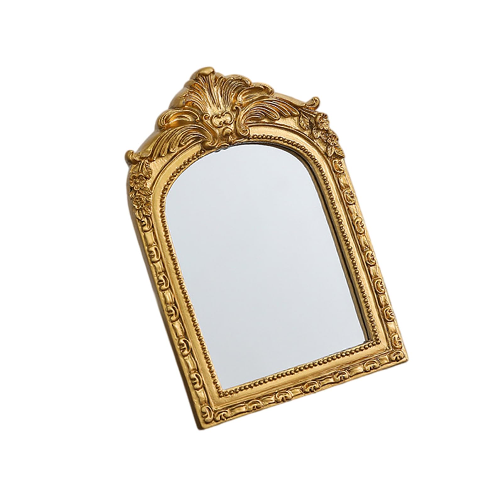 Tsophreniq Decorative Carved Florals Arched in Resins Frame for Living Spaces Old Arched Mirroring