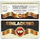 Einladungskarten zum Geburtstag (30 Stück) VIP Karte Ticket Einladung