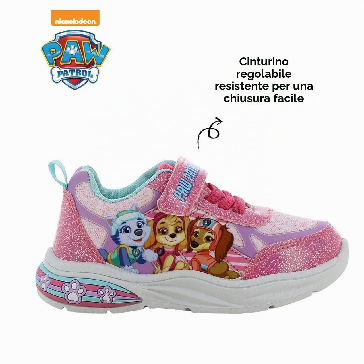 Leomil Paw Patrol Scarpe Bambina con Luci Sneakers | Scarpe da Ginnastica Bambina, Leggere e confortevoli, Perfette per la scuola e il tempo libero, Nickelodeon