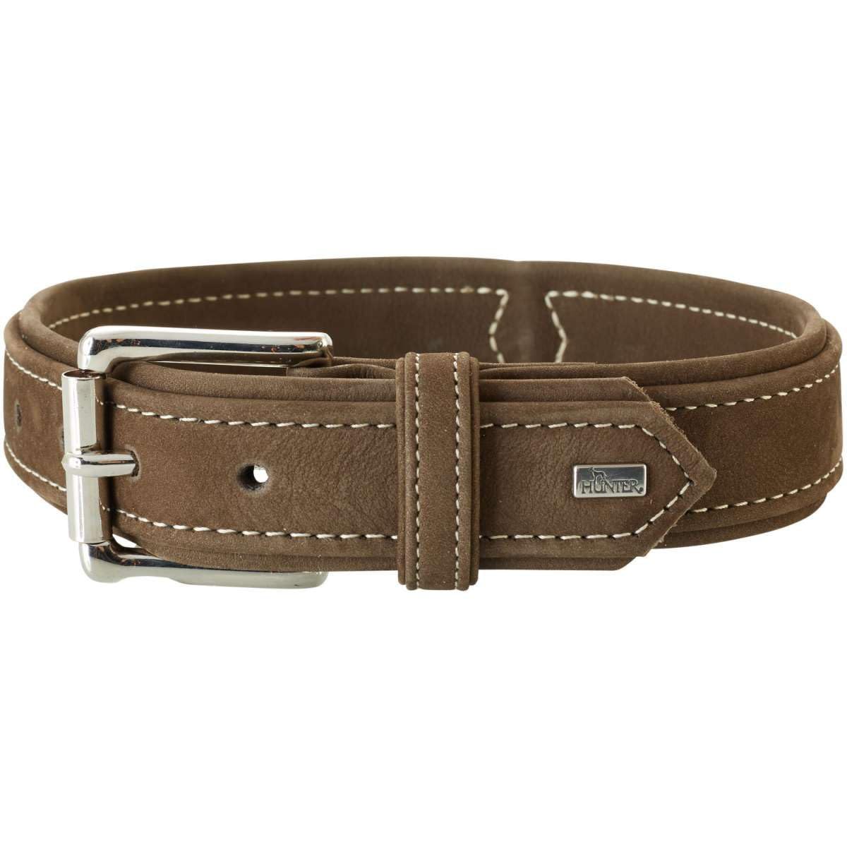 HUNTER Hunting Collar de Perro de Cuero Nobuck Resistente Suave 55 (M), Color marrón
