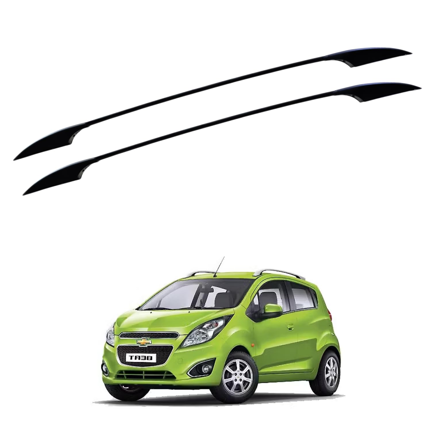 AKSMIT Universal Car Roof Rail with Premium 3M Adhesive Tape | No Drilling Required | Aluminium Alloy Bar & ABS End Caps | Decorative Roof Rack Rails for Hatchback, Sedan & SUV (Black, Pair of 2) A1 | Metal Build-image-44