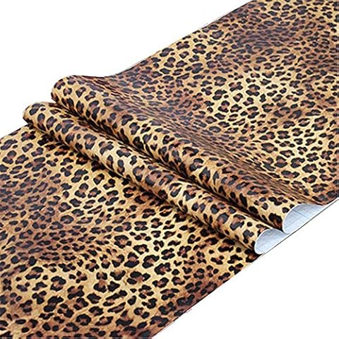 Taogift Self Adhesive Vinyl Leopard Print Contact Paper Shelf Liner for Dresser Drawer Cabinets Table Furniture Walls Crafts Decal Removable 17.7x117 Inches Cover