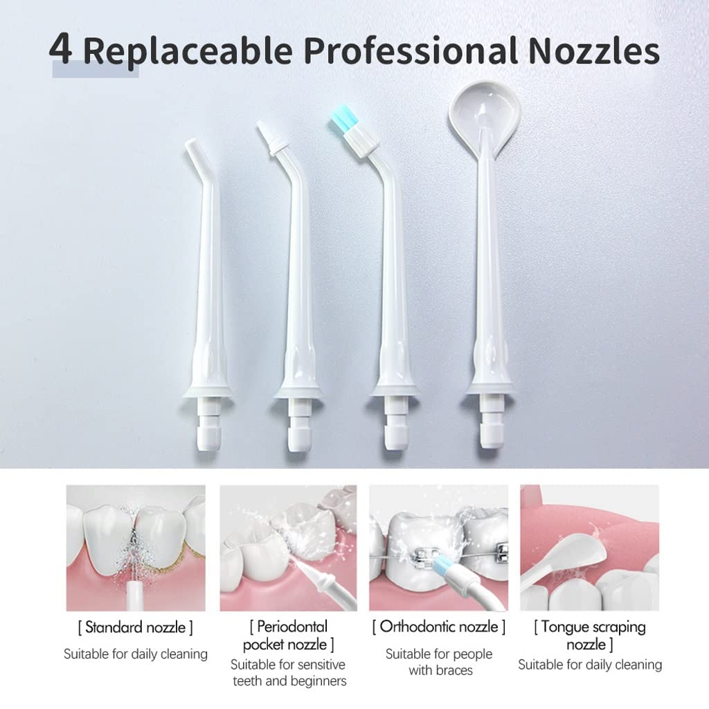 Kanduo JSY Irrigador Bucal Limpiador de Dientes inalámbrico con Hilo Dental de Agua, irrigador bucal Dental portátil for el Cuidado de los Dientes, Uso doméstico y Viajes Eléctrico Portátil