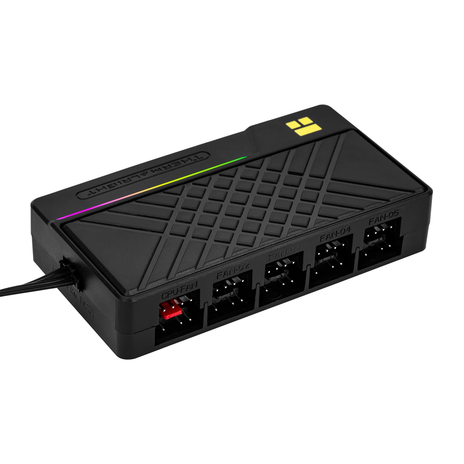 TR-Thermalright ARGB and Fan HUB X10 Black – kompatybilny z 10 przyłączami wentylatorów PWM i złączami ARGB, 10-portowy koncentrator wentylatora PC z połączeniami kablowymi przelotowymi