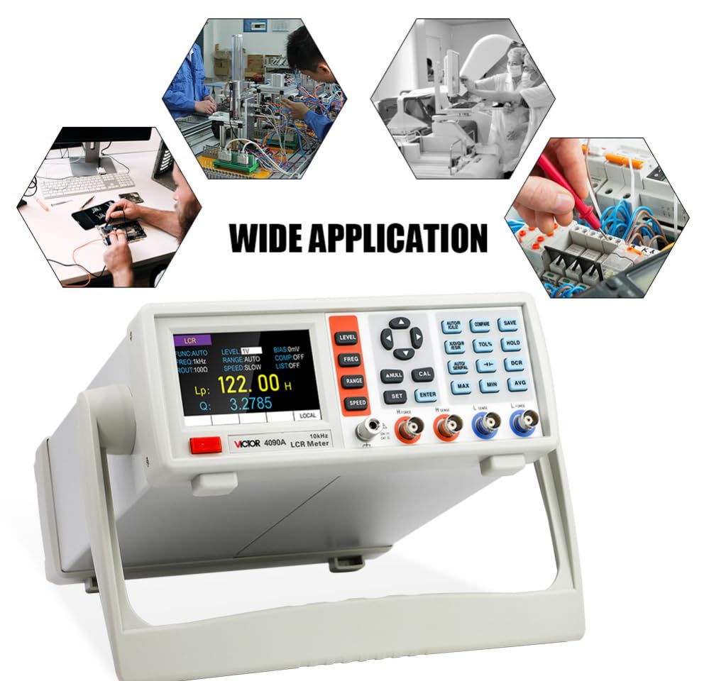 LCR Meter display showing quick measurement speeds