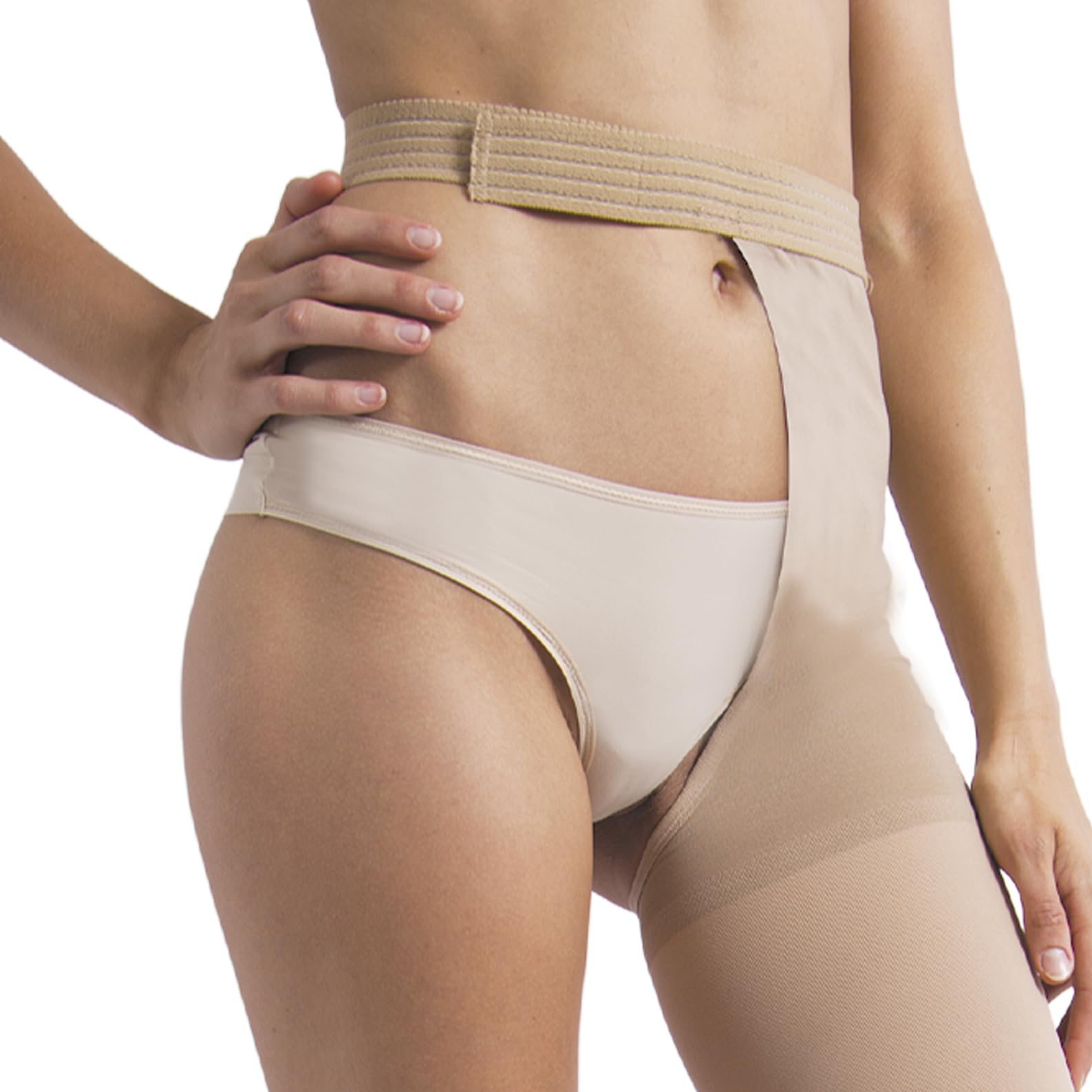 Beman 403A - Monocollant Medicale K1 Sinistro o Destro Classe 1, Compressione Graduata 15-21 mmHg, Punta Aperta Unisex, Tallone Rinforzato e Cuciture Piatte