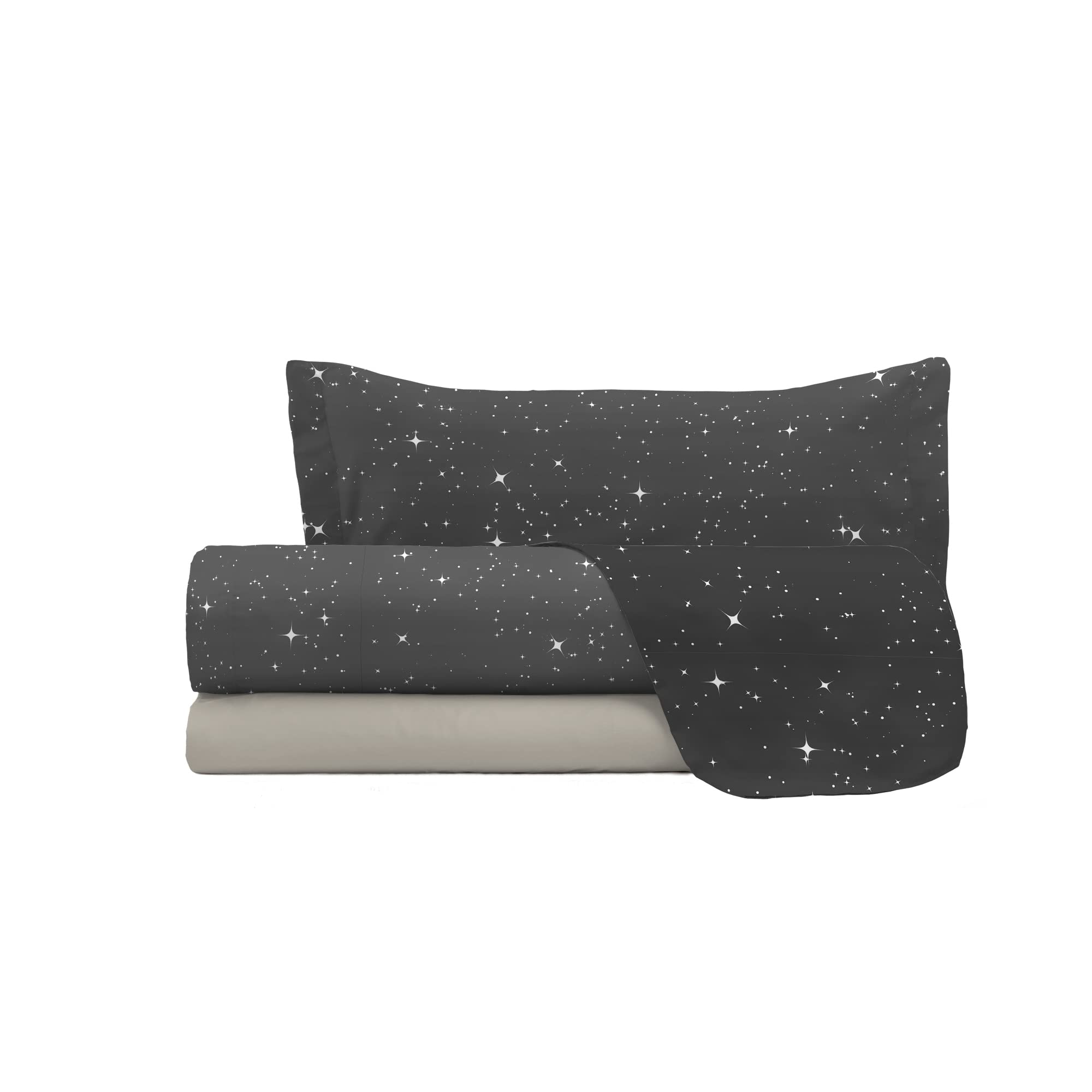 Fashion Bed Set, Stars Grey, Single, single bed - Image 4