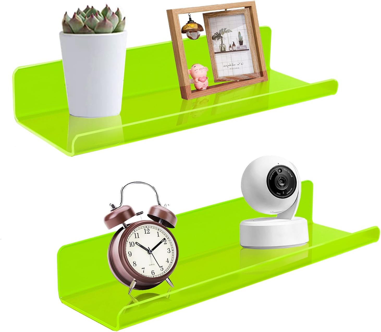 ROYALITA Acrylic Floating Shelves Wall Mounted Set of 2