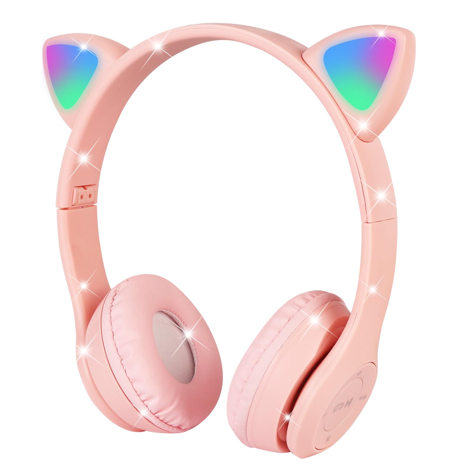 AXFEE Słuchawki dla dzieci, bezprzewodowy zestaw Bluetooth z mikrofonem i LED, dźwięk stereo