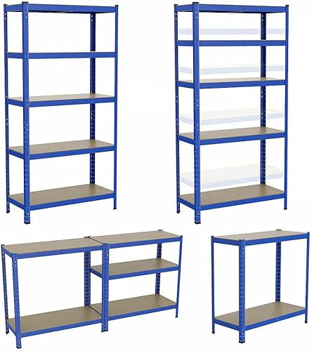 Estantería de garaje resistente para almacenamiento, 5 niveles (385.8lbs por estante), capacidad de 1,929.0lbs para taller, cobertizo, oficina, 5