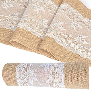 Jute Ribbon Rolls 400 Inch x 12 Inch, Hessian Fabric Roll, Hessian Table Runner Natural Jute Fabric for Hessian Craft Handmade DIY Packing Vintage Wedding Party Decoration