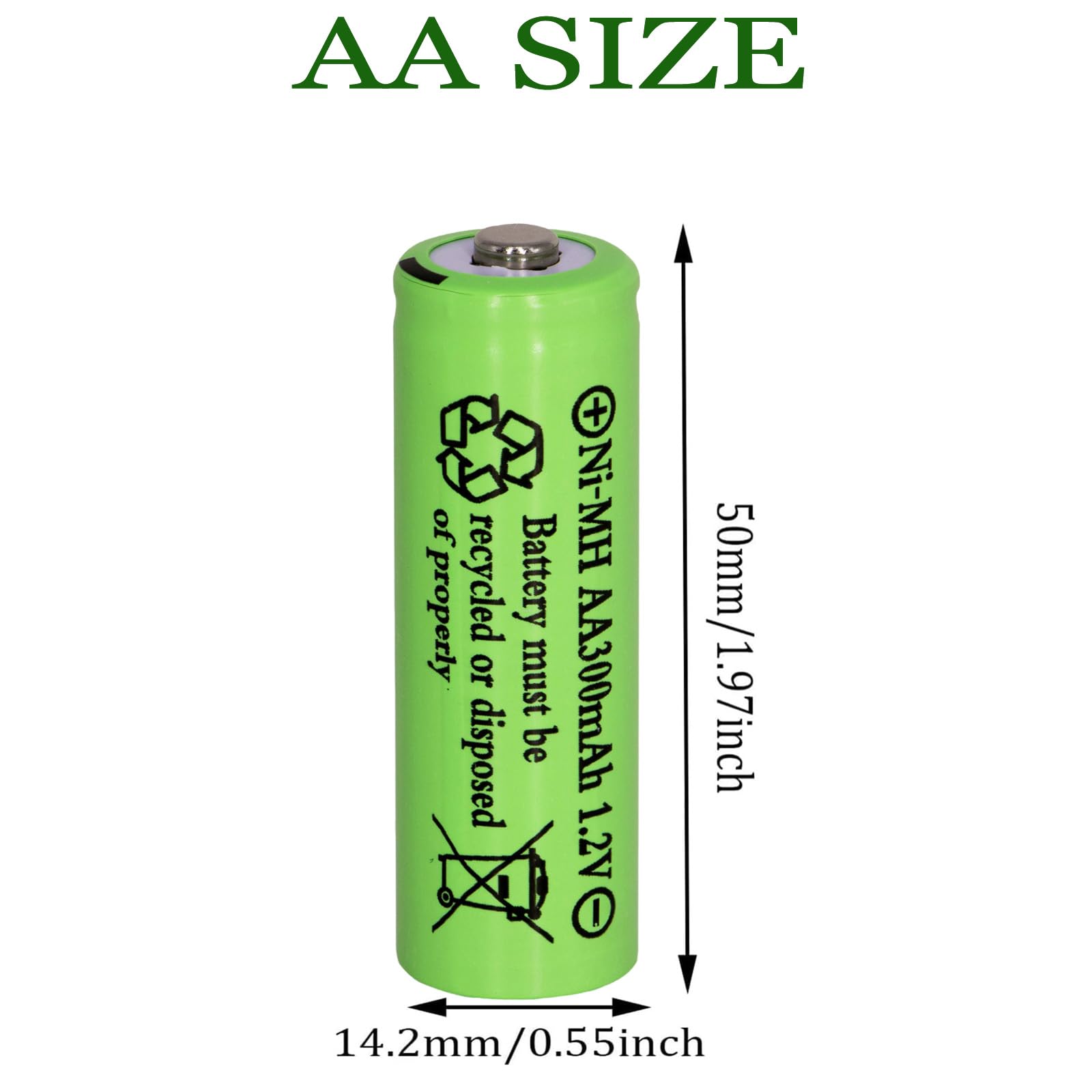 16 Packungen Solarleuchten Batterien AA 300 mAh 1,2 V Ni-MH wiederaufladbare Doppel-A-Akku für Außen-Solarleuchten, Lichterketten, Wegeleuchten