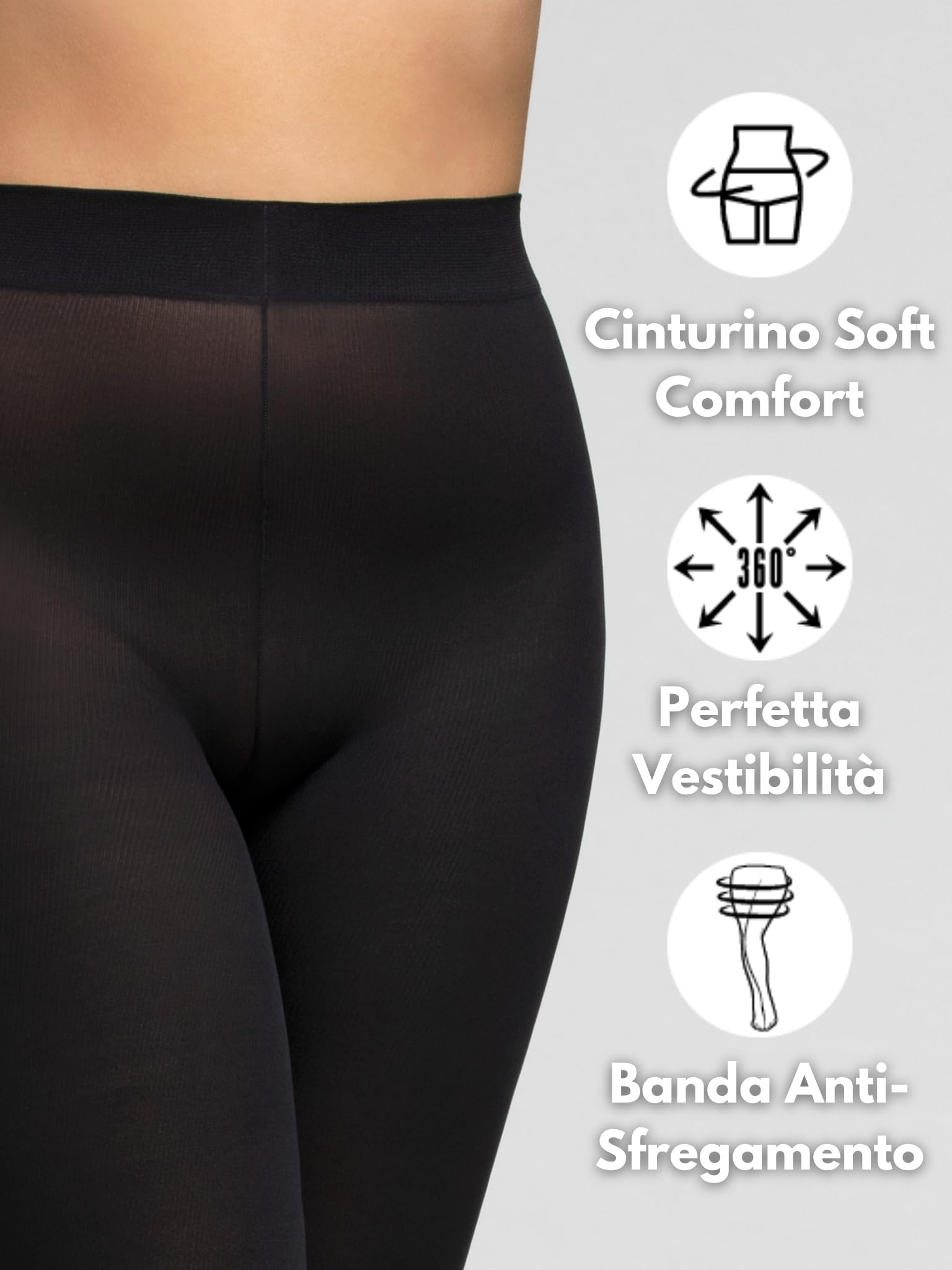 POMPEA Collant Donna 70 Denari Comfort Size, Collant Coprenti Opachi con Compressione Leggera