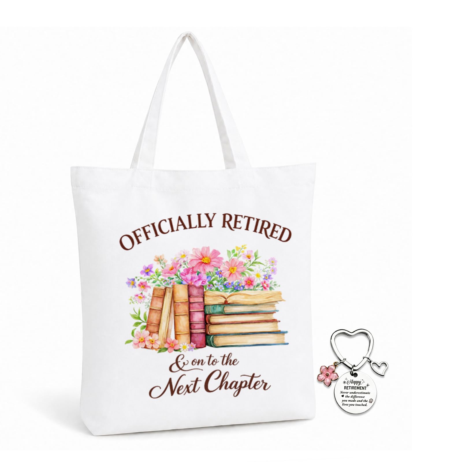 Retirement Gifts for Women, Retirement Gift Bag & keychain, Leaving Gifts for Colleagues Women, Farewell Gift for Coworkers, Tote Bag Suitable for Nurses, Teachers, Friends, Mothers, Colleagues
