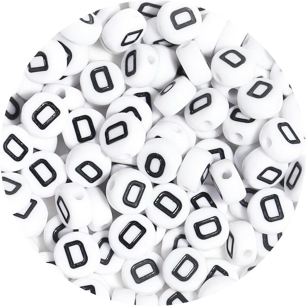 HUIOYG 100pcs/Lot Alphabet Beads Flat Round Letter Acrylic for Jewelry Making