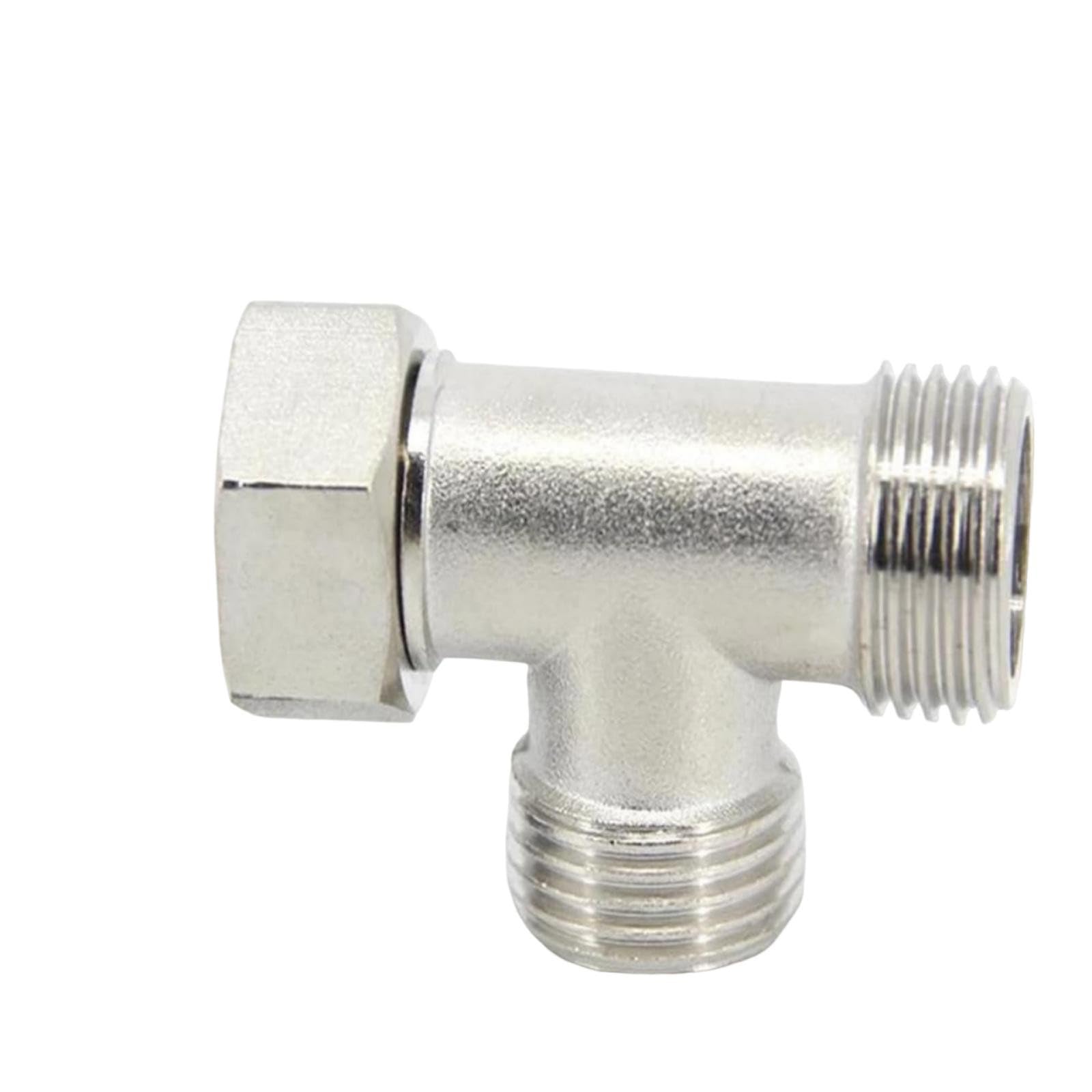 Bidet T Adapter 3 Way Tee Connector with Brass Coated Nickel Construction for Enhanced Durability and Leak Proof