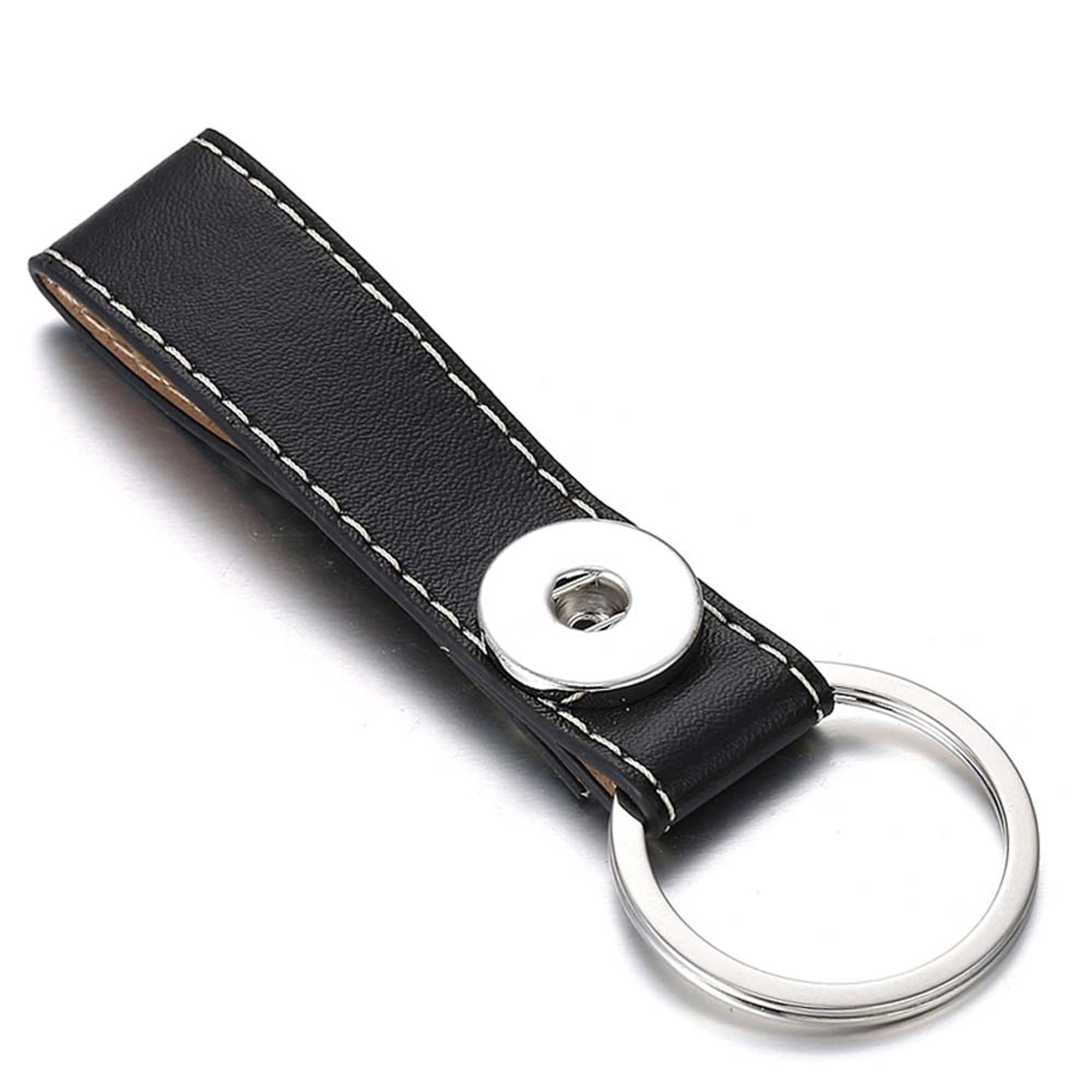 Customizable Leather Snap Keychain - Holds 3 Interchangeable 18mm/20mm Charm Buttons, Ginger Snap Compatible - View #11