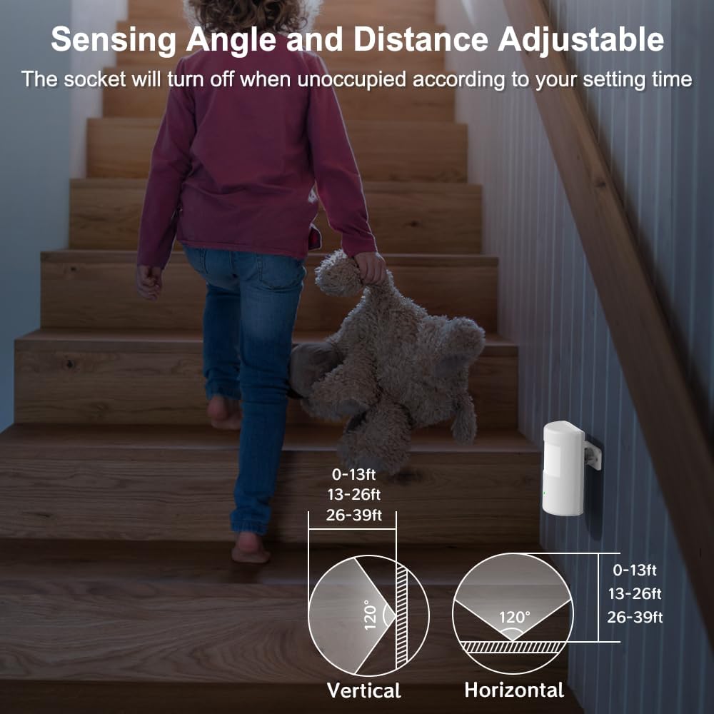 2 Sensor de movimiento de toma de sensores, sensor de movimiento infrarrojo, toma de detector de paso de radio, activación automática de luces y dispositivos interiores/exteriores