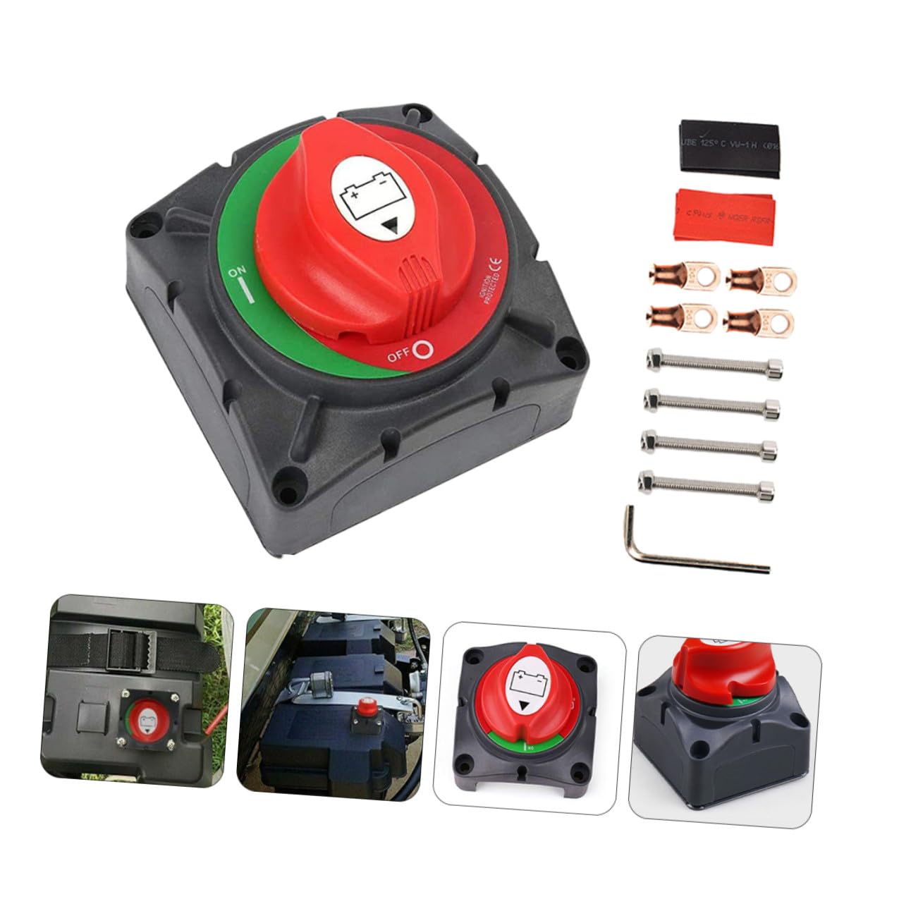 Interrupteur Coupure Batterie pour Camping et Yacht Isolateur de Puissance à Bouton Rotatif Déconnexion Sûre