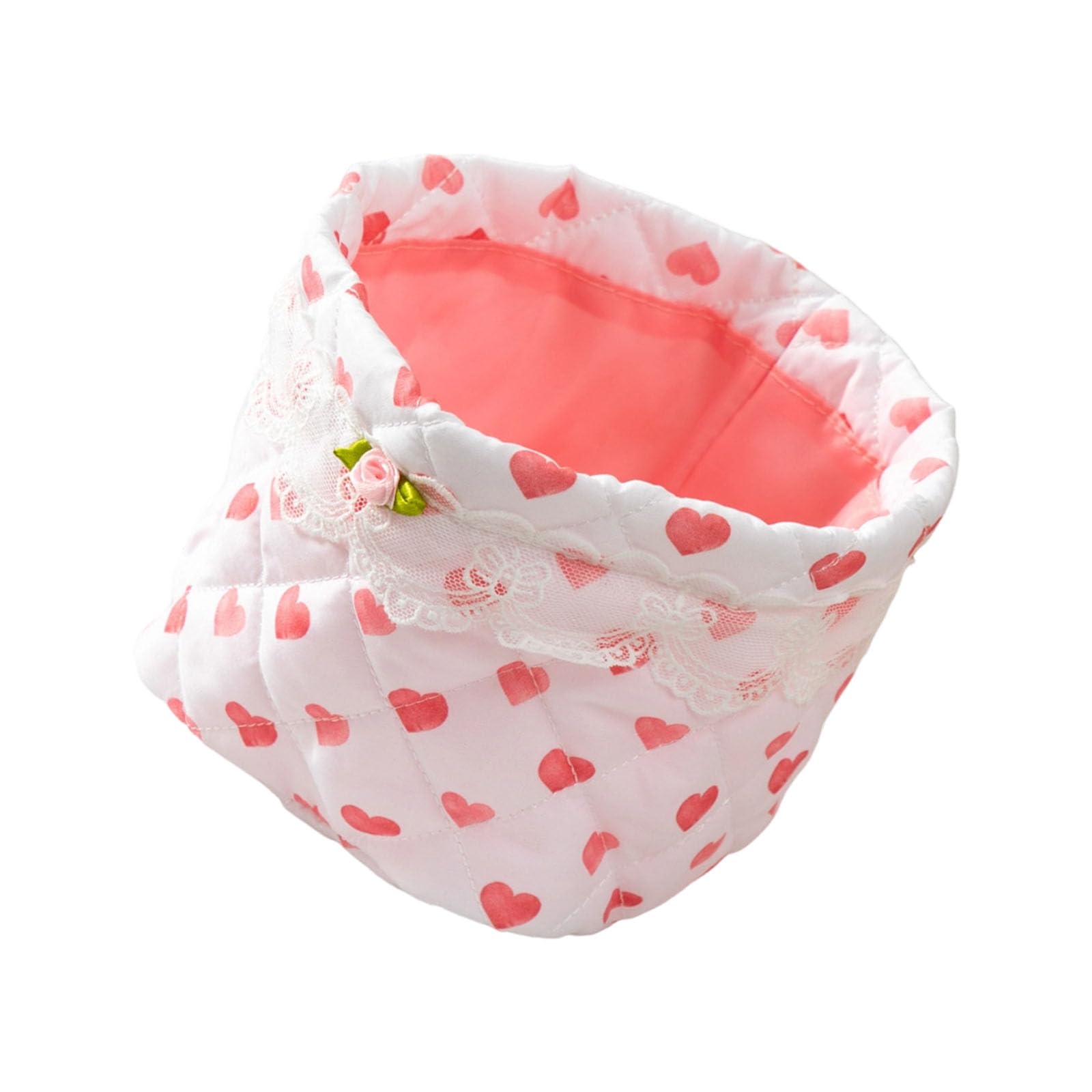Multipurpose Lace Designs Foldable Fabric Storage Container Household Desktop Organiser for Snacks Toy Foldable Cloth Storage Bin