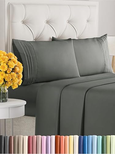 Vista 917 de Juego de sábanas de 4 piezas tamaño king, extrasuaves, transpirables y refrescantes con esquinas profundas, sábanas de fácil ajuste y sin arrugas