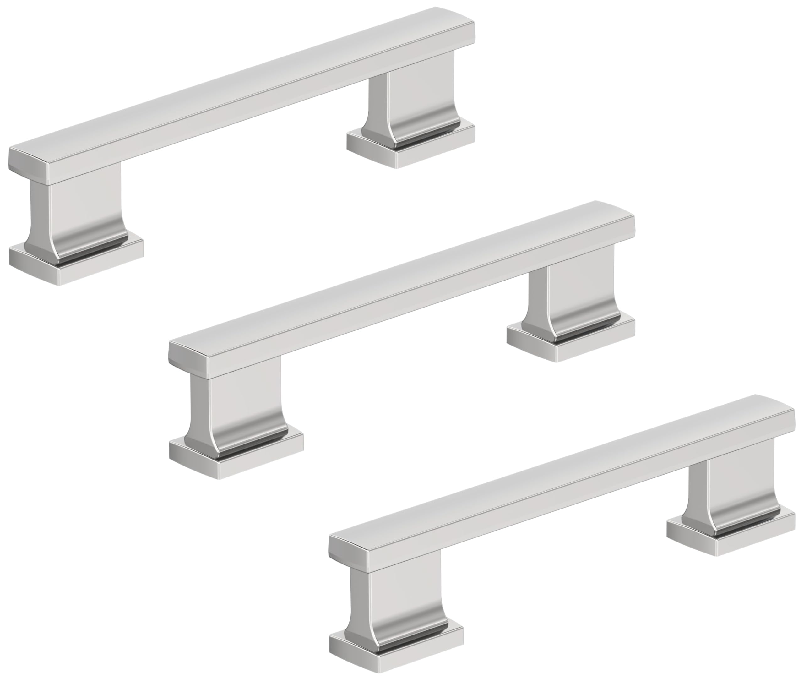 Amerock 10BX3709126 | Polished Chrome Cabinet Pull | 3-3/4 inch (96mm) Center-to-Center | 30 Pack | Triomphe | Furniture Hardware