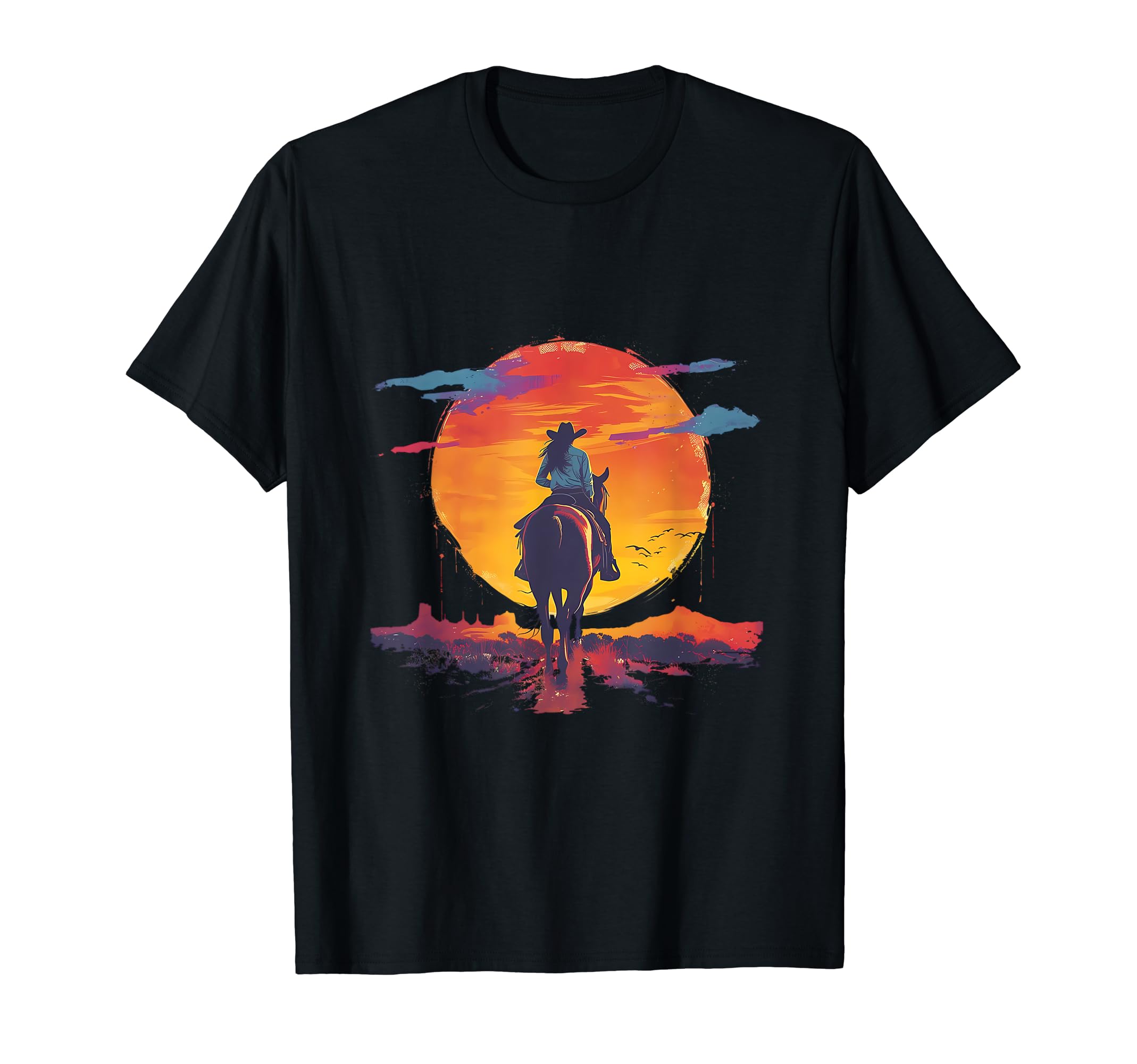 Horseback Cowboy Sunset RiderT-Shirt