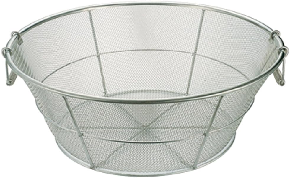 Yamashita Kogei 120037030 18-8 Bottom Flat Fried Colander, Fine, 20.1 inches (51 cm)