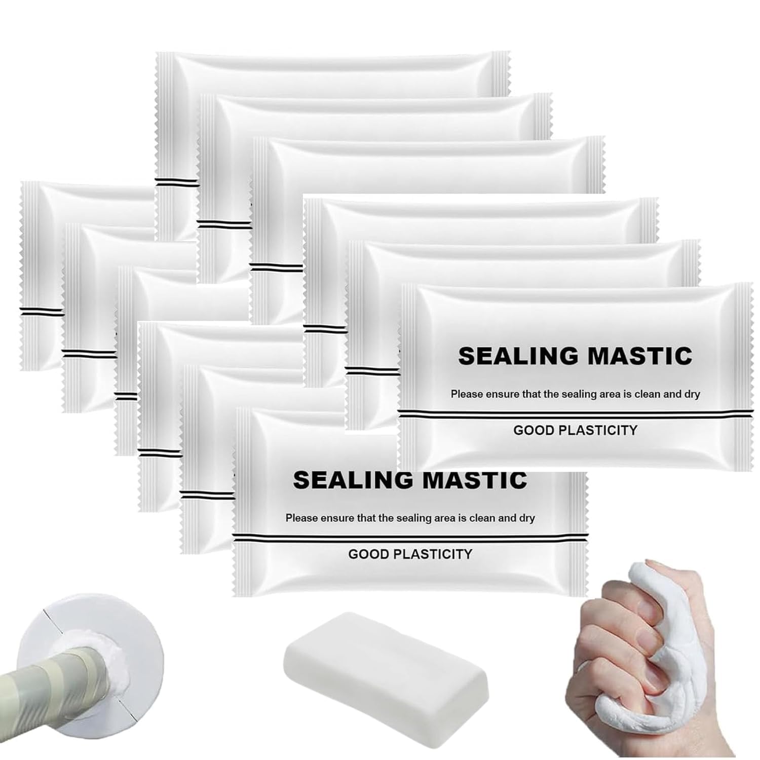 2024 New Type Waterproof Sealant Mastic, Waterproof Repair Sealing Clay, Quick Wall Mending Mud for Drain Connection, for Holes and Gaps Wall Filler (
