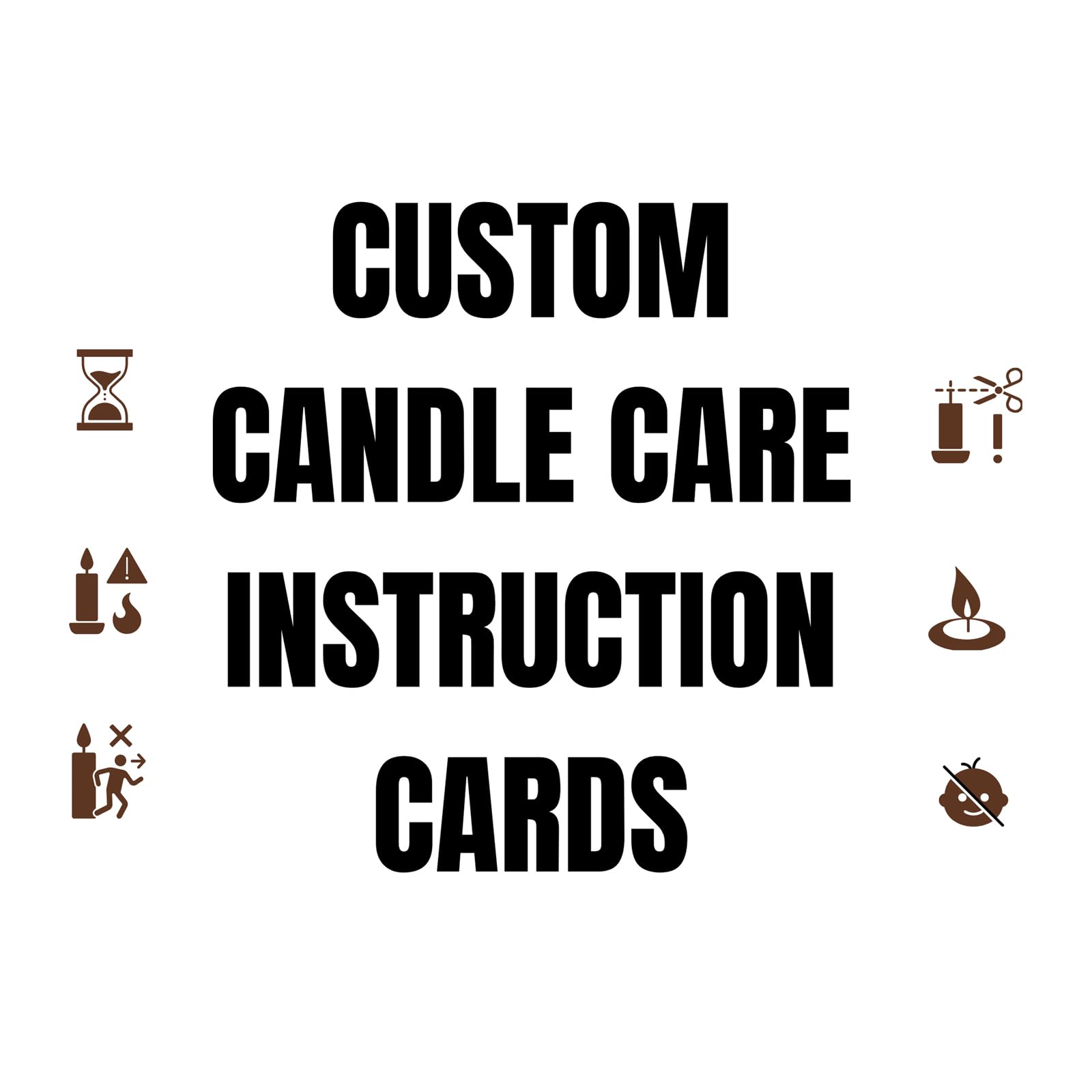 YinDL Custom Candle Care Instruction Cards,5 Sizes, 30-200 pcs, Upload Your Design (5.5 * 8.5 in)
